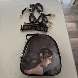 New Mini Fashion Backpack Fantasy Fairies Magic Flowers Woman Adj Straps